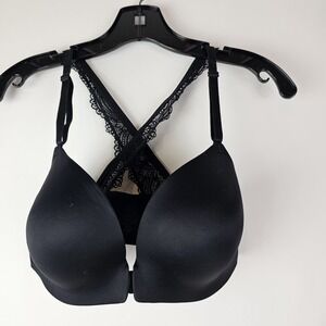 Soma‎ Enbliss Luxe Front Close Lace Back Underwire Crossback Black Size 34D